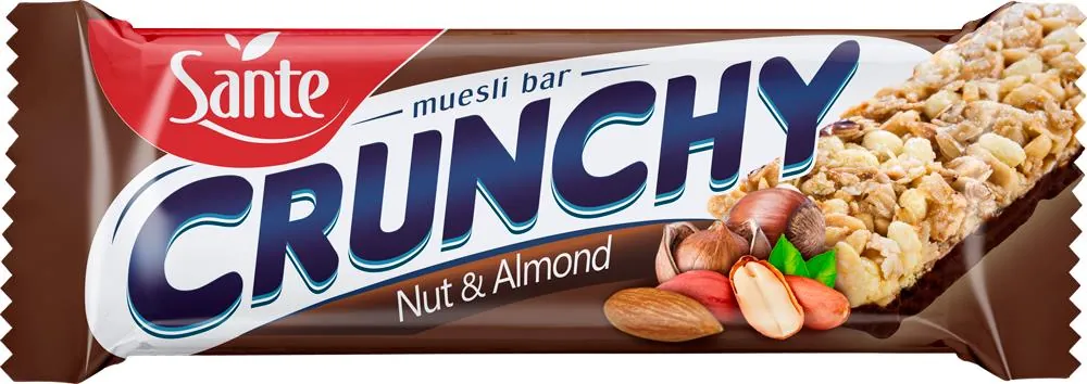 Батончик Sante Crunchy Muesli Bar горіхи та мигдаль, 40 г