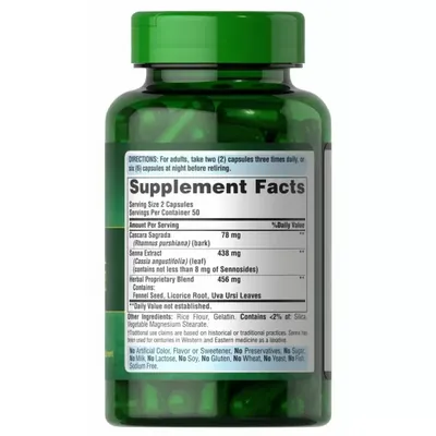 Проносний засіб Puritan's Pride Herbal Laxative, 100 капсул