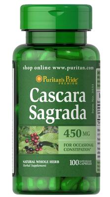 Каскаро Саградо Puritan's Pride Cascara Sagrada 450 мг, 100 капсул