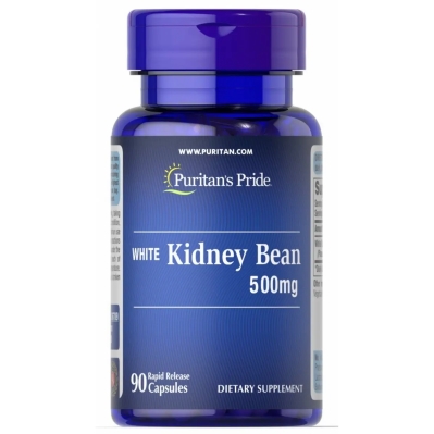 Белая фасоль Puritan's Pride White Kidney Bean 500 мг, 90 капсул