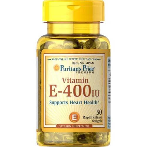 Витамин Е Puritan's Pride Vitamin E-400 IU (180 мг), 50 гелевых капсул