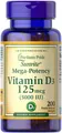 Вітамін Д3 Puritan's Pride Vitamin D3 5000 IU (125 мкг), 200 гелевих капсул