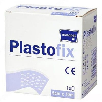 Стрічка самоклеюча Mаtораt Plastofix для фіксації пов'язок, на нетканій основі 5 см x 10 м, 1 штука