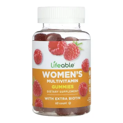 Мультивітаміни для жінок Lifeable Women's Multivitamin зі смаком малини, 60 жувальних цукерок