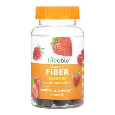 Пребіотики Lifeable Prebiotic Fiber зі смаком натуральних ягід, 60 жувальних мармеладок