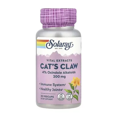 Котячий кіготь Solaray Cat's Claw 200 мг, 30 вегетаріанських капсул
