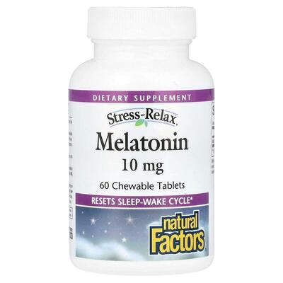 Мелатонин Natural Factors Stress-Relax Melatonin 10 мг, 60 жевательных таблеток