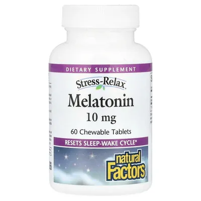 Мелатонін Natural Factors Stress-Relax Melatonin 10 мг, 60 жувальних таблеток