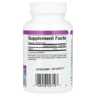 Мелатонин Natural Factors Stress-Relax Melatonin 10 мг, 60 жевательных таблеток