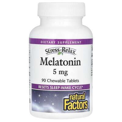 Мелатонин Natural Factors Stress-Relax Melatonin 5 мг, 90 жевательных таблеток