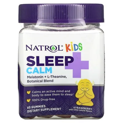 Підтримка сну для дітей з 4 років Natrol Kids Sleep + Calm, зі смаком полуниці, 60 жувальних пігулок