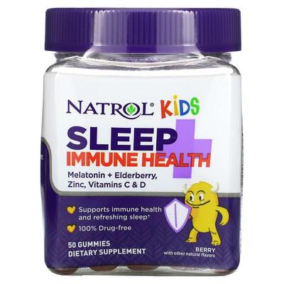 Поддержка сна и иммунитета для детей Natrol Kids Sleep + Immune Health, ягодный вкус, 50 ??жевательных таблеток
