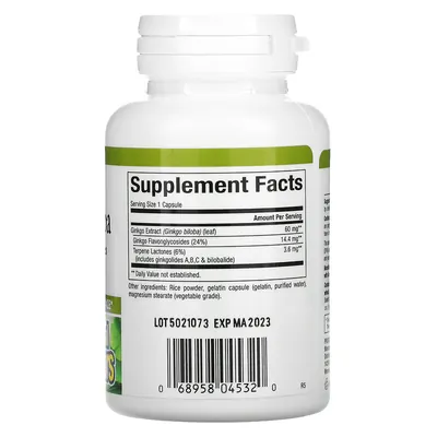Гінкго білоба Natural Factors HerbalFactors Ginkgo Biloba, 60 капсул