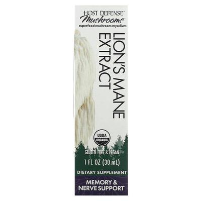 Гриб Ежовик гребенчатый Host Defense Mushrooms Lion's Mane Extract экстракт в каплях, 30 мл