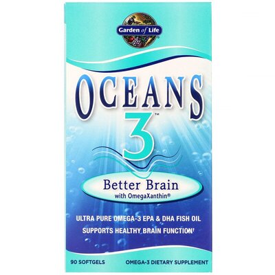 Омега-ксантин для мозкової активності Garden of Life Oceans 3 Better Brain with OmegaXanthin, 90 м'яких желатинових капсул