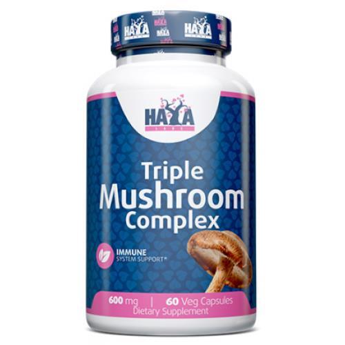 Тройной грибной комплекс Haya Labs Triple Mushroom Complex 600 мг, 60 веганских капсул