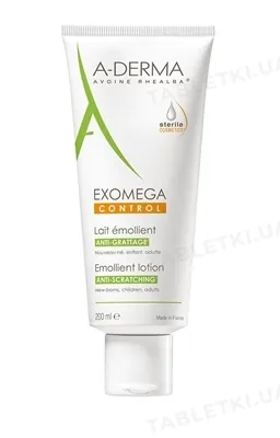 Лосьйон для обличчя і тіла A-Derma Exomega Control пом'якшуючий знімає свербіж, 200 мл