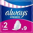 Прокладки гигиенические Always Classic Super, 5 капель, размер 2, 9 шт
