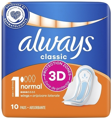Прокладки гигиенические Always Classic Normal, 4 капли, 10 шт