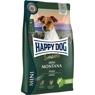 Корм сухий Happy Dog Sensible Mini Montana для собак дрібних порід беззерновий з кониною та картоплею при харчовій непереносимості, 800 г