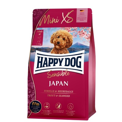Корм сухой Happy Dog Sensible Mini XS Japan для собак малых пород с форелью и водорослями, 300 г