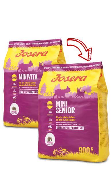 Корм сухой Josera Mini Senior для собак мелких пород с лососем, 900 г