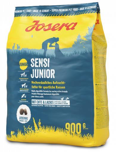 Корм сухой Josera Sensi Junior для собак с чувствительным пищеварением с уткой и лососем, 900 г