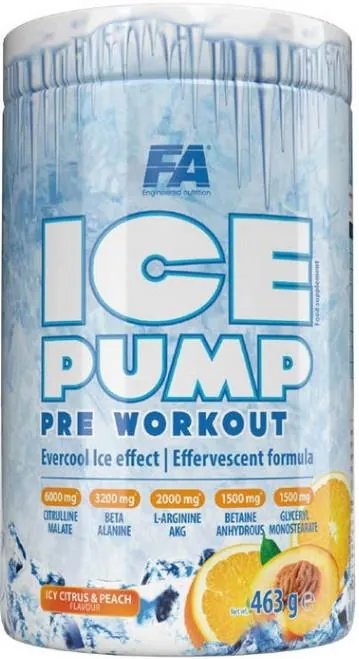 Передтренувальний комплекс Fitness Authority Ice Pump айс цитрус-персик, 463 г