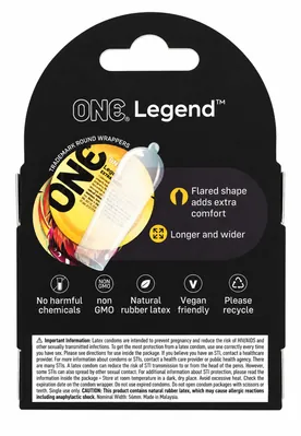 Презервативи ONE Legend XL великого розміру, 3 штуки
