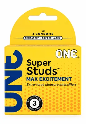 Презервативи ONE Super Studs з точковим рельєфом, 3 штуки