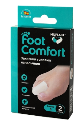 Напальчник гелевый Milplast Foot Comfort защитный, размер S, 2 штуки