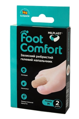Напальчник гелевый Milplast Foot Comfort Защитный ребристый, размер M, 2 штуки