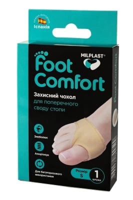 Чехол Milplast Foot Comfort защитный для поперечного свода стопы, размер S, 1 пара