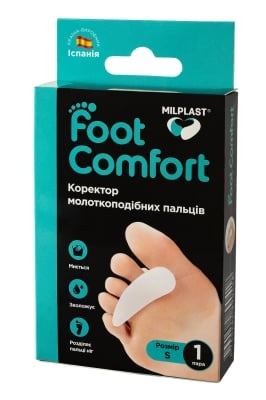 Корректор Milplast Foot Comfort молотковидных пальцев, размер S, пара