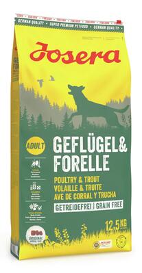 Корм сухой для взрослых собак всех пород Josera Geflugel & Forelle без добавления злаков, 12,5 кг