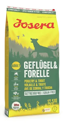 Корм сухий для дорослих собак усіх порід Josera Geflugel & Forelle без додавання злаків, 12,5 кг