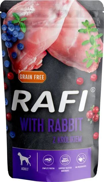 Корм вологий для собак Rafi з кроликом, 500 г