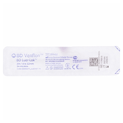 Канюля внутривенная BD Venflon 20G 1,0 х 32 мм, розовый
