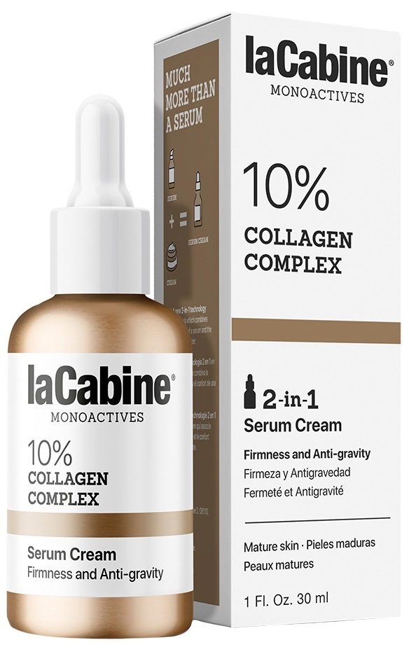 Крем-сыворотка La Cabine 10% Collagen Complex 2 in 1 с коллагеном для увлажнения и упругости зрелой кожи, 30 мл