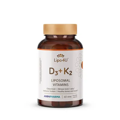 Вітамін D3 + К2 ліпосомальний AronPharma Lipo 4U D3 + К2 25/50 мкг капсули №60