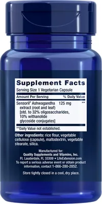 Ашваганда екстракт Life Extension Ashwagandha, 60 капсул