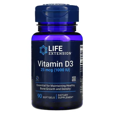 Вітамін Д3 Life Extension Vitamin D3 1000 МО, 90 капсул