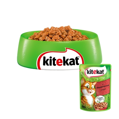 Корм вологий для кішок Kitekat з яловичиною в соусі, 100 г