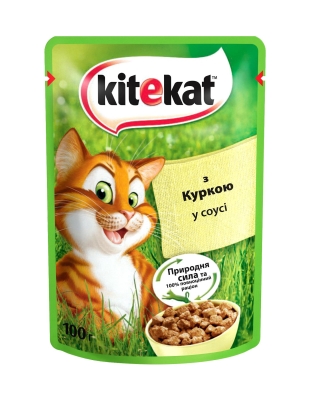Корм влажный для кошек Kitekat с курицей в соусе, 100 г