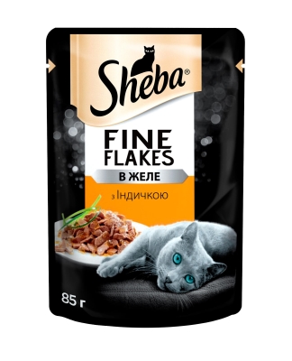 Корм влажный для кошек Sheba индейка в желе, 85 г