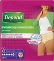 Впитывающее белье Depend для женщин, размер M/L, 10 штук