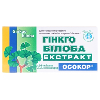Гинкго билоба Осокор экстракт таблетки по 200 мг №60