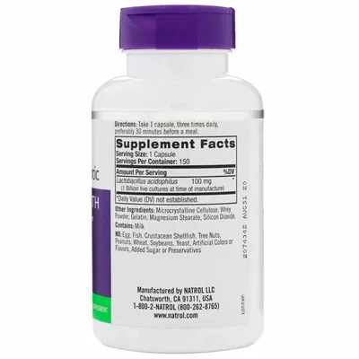 Пробіотик Natrol Acidophilus Probiotic, 150 капсул