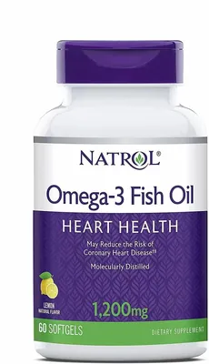 Омега-3 Natrol Omega-3 Fish Oil лимонний смак, 1200 мг, 60 капсул