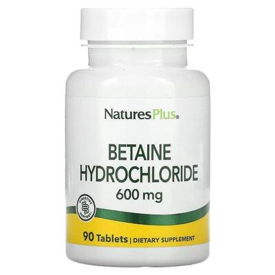Бетаина гидрохлорид Nature's Plus Betaine Hydrochloride 600 мг, 90 таблеток